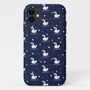 魅惑の湖 – 優雅な白鳥パターンデザイン iPhone 11 ケース