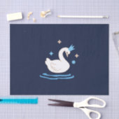 魅惑の湖 – 優雅な白鳥 薄葉紙 (クラフト)