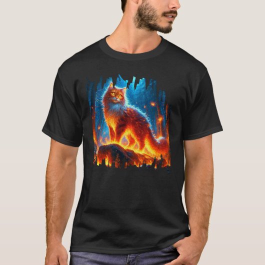 魅惑の火の猫 Tシャツ (正面)