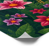 魅惑の熱帯雨林の花と蝶 ポスター (角)