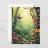 魅惑の熱帯雨林の花と蝶 ポストカード (正面/裏面)