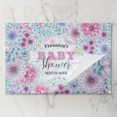 魅惑の牧草花ベビーシャワーランチョンマット ペーパーパッド (折り畳み)