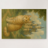 魅惑の猫とおとぎ話の城巡 ジグソーパズル (横)