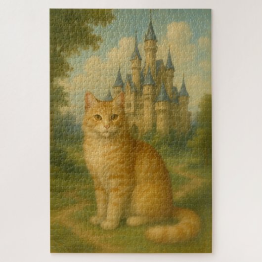 魅惑の猫とおとぎ話の城巡 ジグソーパズル (縦)