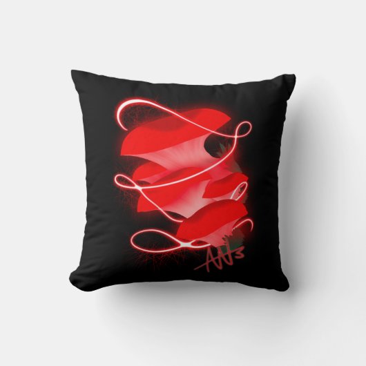 魅惑の白熱［赤熱］光を放つオイスターレッド クッション (正面)