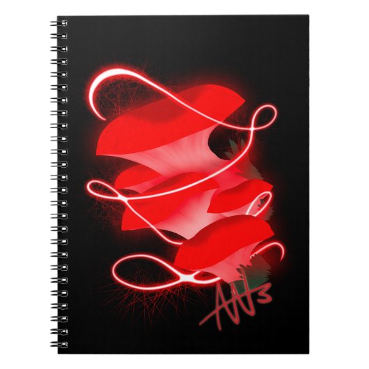 魅惑の白熱［赤熱］光を放つオイスターレッド ノートブック (正面)