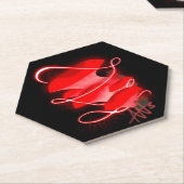 魅惑の白熱［赤熱］光を放つオイスターレッド ペーパーコースター (アングル)