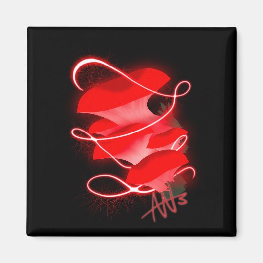 魅惑の白熱［赤熱］光を放つオイスターレッド マグネット (正面)