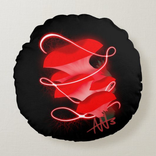 魅惑の白熱［赤熱］光を放つオイスターレッド ラウンドクッション (正面)