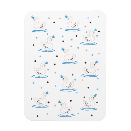 魅惑の白鳥の湖おとぎ話クラウン白鳥 マグネット (縦)