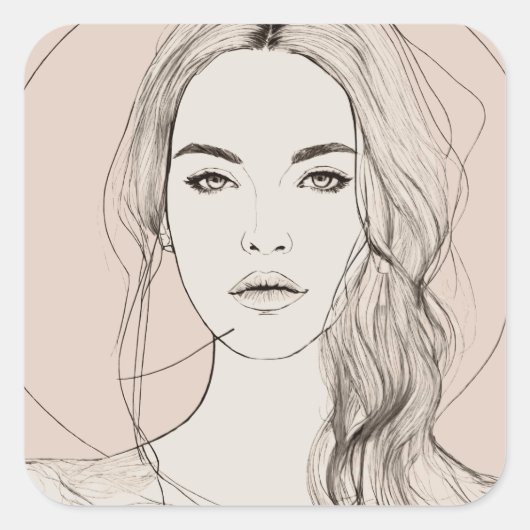 魅惑の目、美しい唇!! スクエアシール (正面)