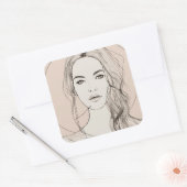 魅惑の目、美しい唇!! スクエアシール (封筒)