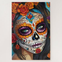 魅惑の砂糖スカルメイクアップ ジグソーパズル