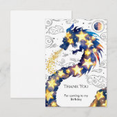 魅惑の神秘的なドラゴンの誕生日 サンキューカード (正面/裏面)