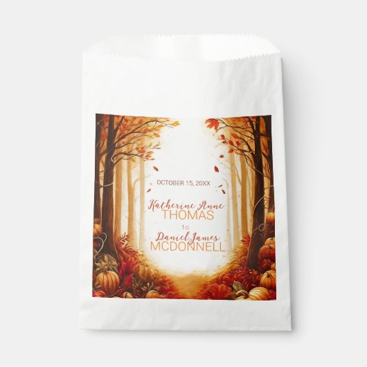 魅惑の秋の収穫シルエット結婚ズ フェイバーバッグ (正面)