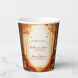 魅惑の秋の収穫シルエット結婚ズ 紙コップ