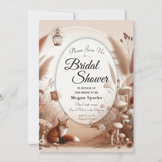 魅惑の秋の森のキツネ 招待状 (正面)