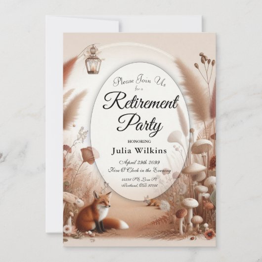 魅惑の秋の森のキツネ 招待状 (正面)