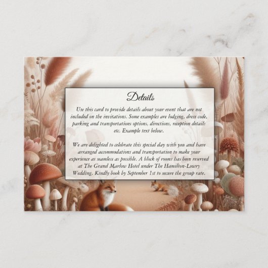 魅惑の秋の森キツネ エンクロージャーカード (正面)