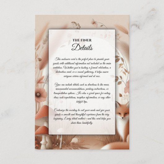 魅惑の秋の森キツネ エンクロージャーカード (正面)