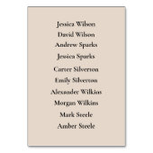 魅惑の秋の森キツネ テーブルナンバー (裏面)