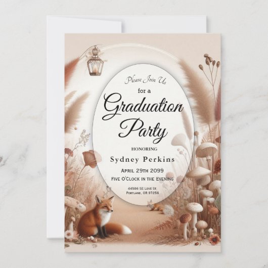 魅惑の秋の森キツネ 招待状 (正面)