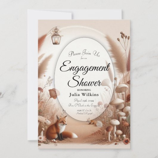 魅惑の秋の森キツネ 招待状 (正面)