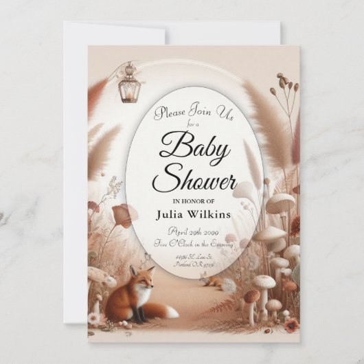 魅惑の秋の森キツネ 招待状 (正面)