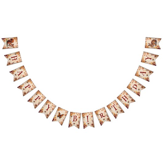 魅惑の秋ウッドランドアニマルズバンティングバナー バンティングフラッグ (全)