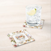 魅惑の秋妖精フローラベビーガールシャワー スクエアペーパーコースター (インサイチュ)