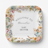 魅惑の秋妖精フローラベビーガールシャワー ペーパープレート (正面)