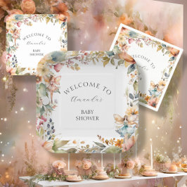 魅惑の秋妖精フローラベビーガールシャワー ペーパープレート