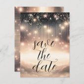 魅惑の空の木の輝く星の日付を保存 案内ポストカード (正面/裏面)