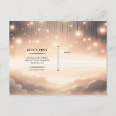 魅惑の空の木の輝く星の日付を保存 案内ポストカード (裏面)