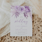 魅惑の紫のバラ美結婚しい 招待状
