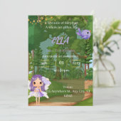 魅惑の紫の妖精誕生日の招待 招待状 (スタンド正面)