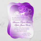 魅惑の紫の童話結婚の 招待状 (正面/裏面)