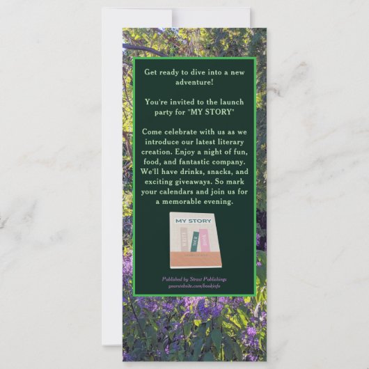 魅惑の紫の緑のフローラ自然ブックの発売 招待状 (裏面)