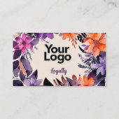 魅惑の紫オレンジのフローラロゴ エンクロージャーカード (裏面)