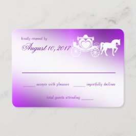 魅惑の紫色のおとぎ話の応答カード 出欠カード