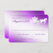 魅惑の紫色のおとぎ話の応答カード 出欠カード (正面/裏面)