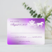 魅惑の紫色のおとぎ話の応答カード 出欠カード (スタンド正面)