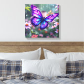魅惑の紫色のバタフライガーデン キャンバスプリント (インサイチュ (寝室))