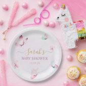 魅惑の紫色のピンクの蝶 ペーパープレート (パーティー)