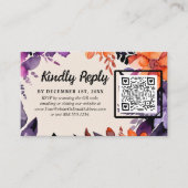 魅惑の紫+オレンジ色のフローラハロウィン結婚ズ エンクロージャーカード (正面)