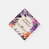 魅惑の紫+オレンジ色のフローラハロウィン結婚ズ スタンダードカクテルナプキン (角)