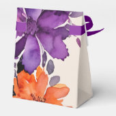 魅惑の紫+オレンジ色のフローラハロウィン結婚ズ フェイバーボックス (裏面サイド)