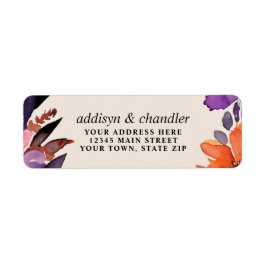 魅惑の紫+オレンジ色のフローラハロウィン結婚ズ ラベル