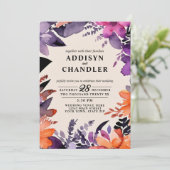 魅惑の紫+オレンジ色のフローラハロウィン結婚ズ 招待状 (スタンド正面)