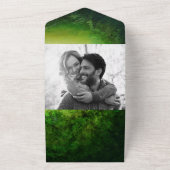 魅惑の緑の森の結婚森 オールインワン招待状 (外側)